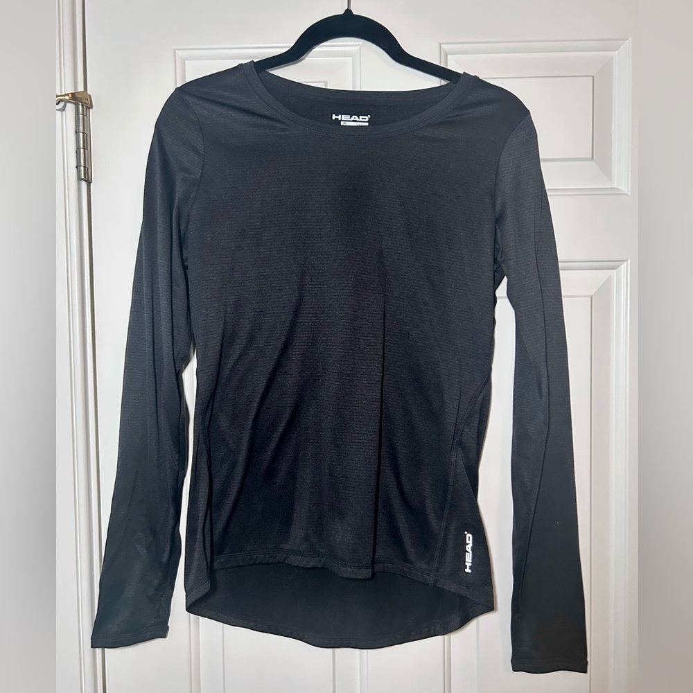Black athletic long sleeve shirt | HEAD